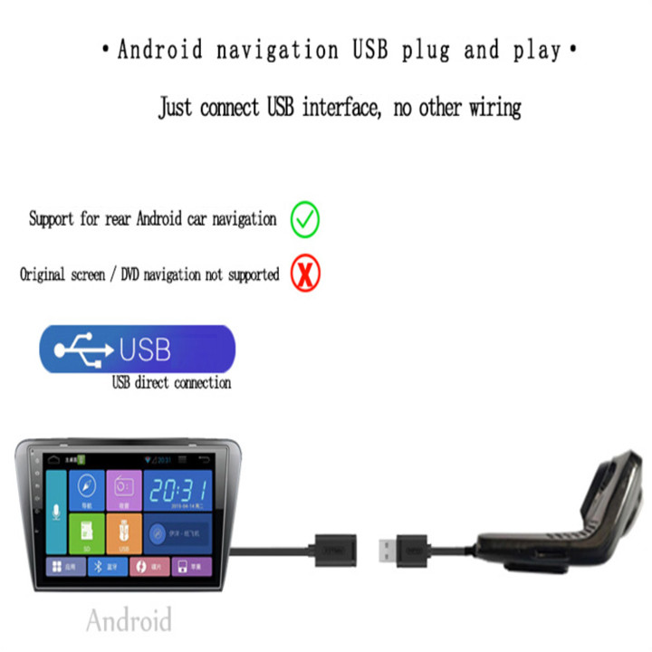 Bộ Camera Hành Trình Trước Và Sau U5 Dùng Cho Ô Tô, Xe Hơi Sử Dụng Màn Hình DVD Android