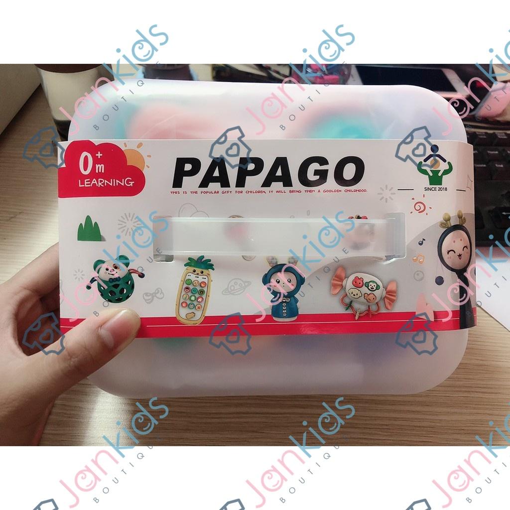 Hộp 10 món đồ chơi xúc xắc gặm nướu PAPAGO an toàn cho bé