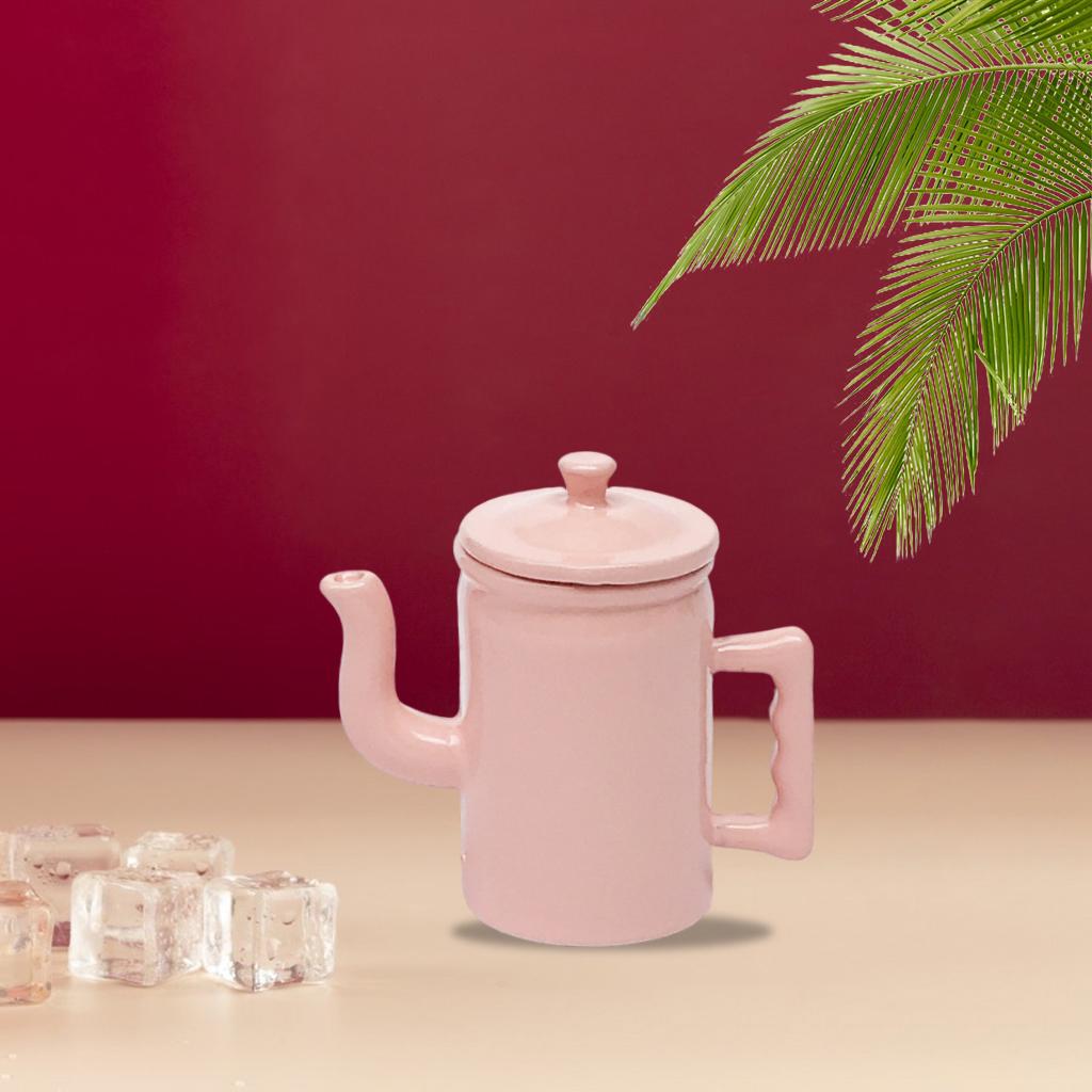 Dollhouse Coffee Pot Miniature Kitchen Accessory Alloy 1:12 Scale Landscape Supplies Scenery Ornaments