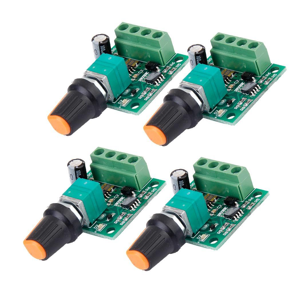 4pcs Volt DC 1.8V 3V 5V 6V 12V 2A Motor Speed Controller PWM Adjust Switch
