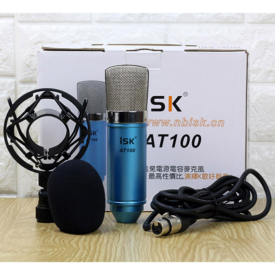 Micro thu âm ISK AT100 - Mic thu âm cao cấp hỗ trợ livestream, karaoke online - Sử dụng được trực tiếp với máy tính - Tương thích mọi loại soundcard - Lọc âm, chống ồn, chống nhiễu cực tốt - Giao màu ngẫu nhiên - Hàng nhập khẩu