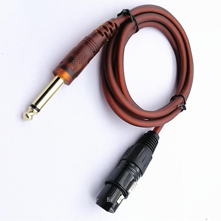 Giá thấp nhất 3 mét lớn hai lõi đến cáp âm thanh XLR nữ 6.35/6.5MM nam sang XLR nữ cáp trộn màu nâu dây mềm