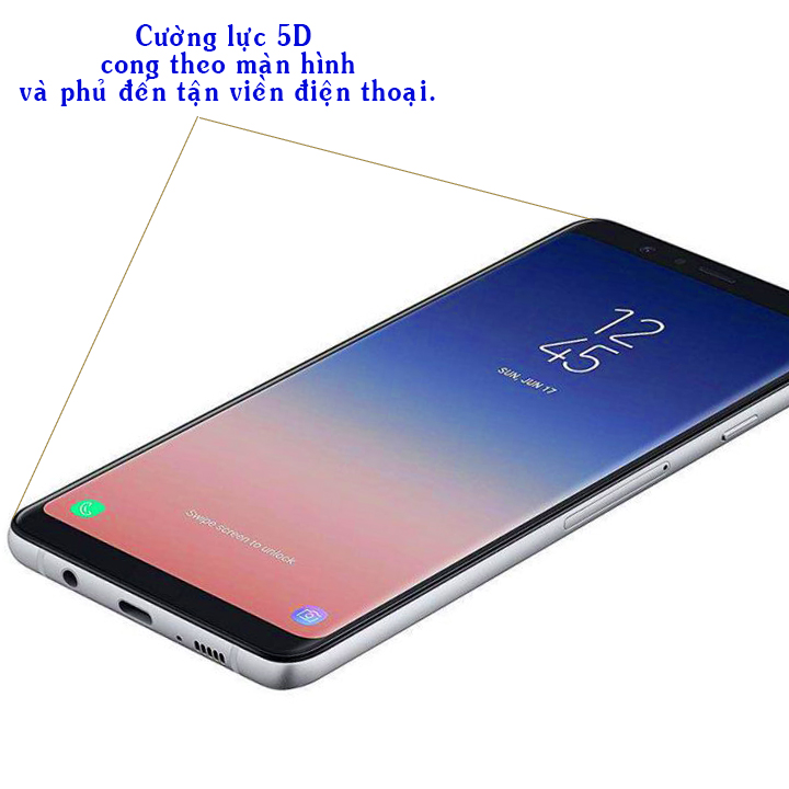 Kính Cường Lực cho Samsung Galaxy A7 2018 - Full Màn Hình - Màu Đen - Hàng Chính Hãng