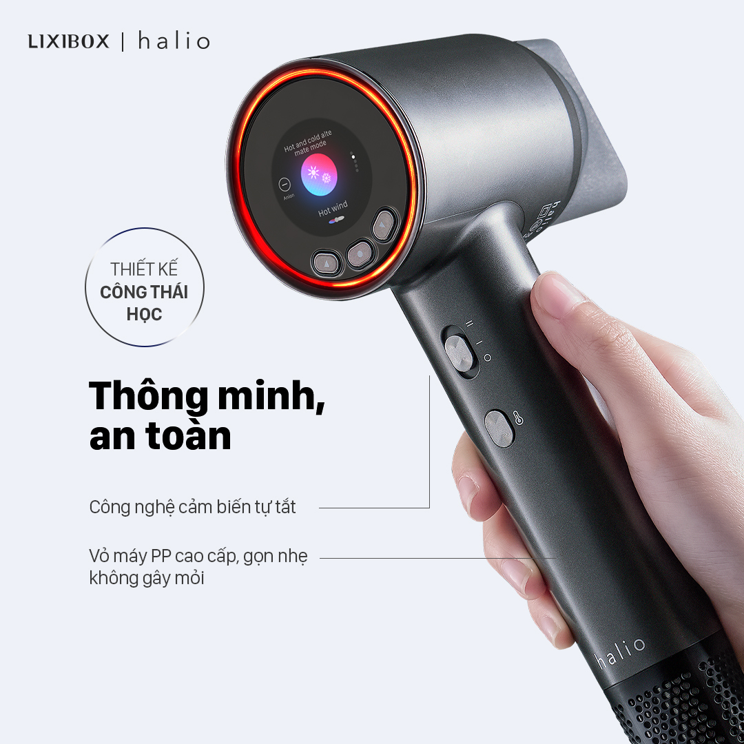 Máy Sấy Tóc Halio Hypersonic Hair Dryer Luân Phiên Nóng Lạnh, Bảo Vệ Da Đầu