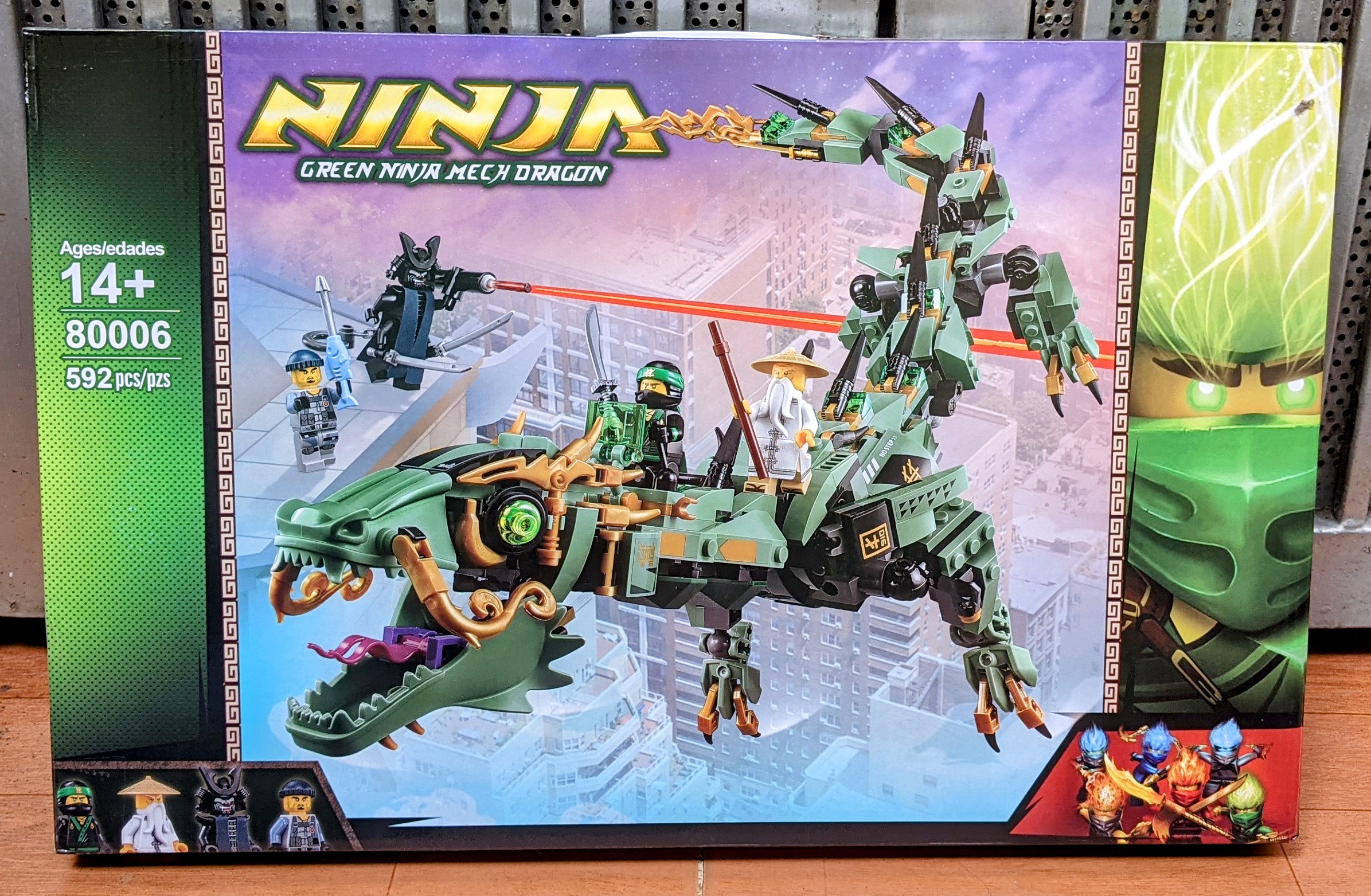 Bộ Xếp Hình Đồ Chơi Lắp Ráp Rồng Máy Xanh Huyền Thoại Ninjago Movies Và Sư Phụ Wu - Đồ chơi Trẻ Em