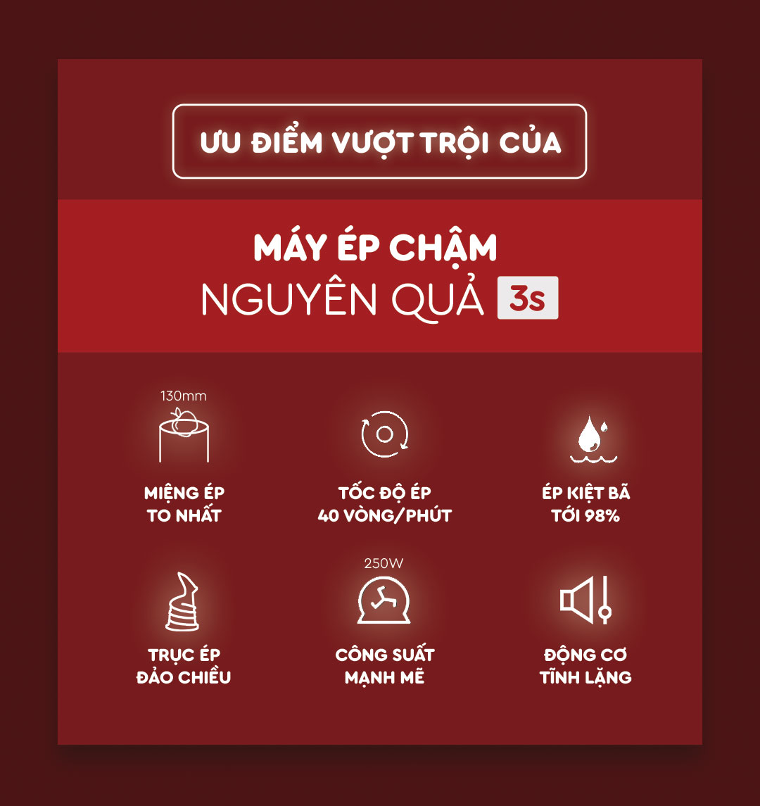 Máy Ép Chậm Nguyên Quả 3S Lazychef - Máy Ép Trái Cây, Máy Làm Kem Hoa Quả, Tháo Lắp 3 Giây, Hàng chính hãng - Bảo Hành 12 Tháng -