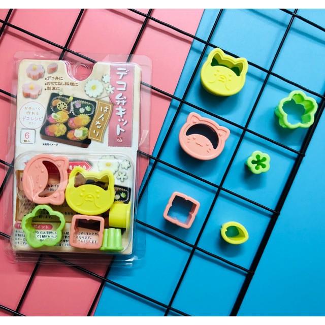 BỘ 6 KHUÔN BENTO MINI Hình Gấu, Thỏ, Hoa, Sao NHẬP KHẨU NHẬT BẢN Dùng để tạo hình các đồ ăn như cơm, trứng, rau củ,...