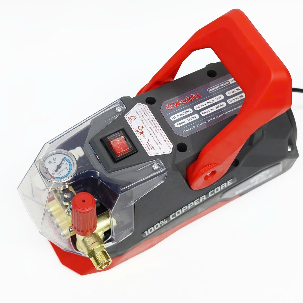 Máy rửa xe công suất lớn WOKFIX WF-PW3350W, Công suất 3350w 200bar, Có chỉnh áp, Động cơ dây đồng