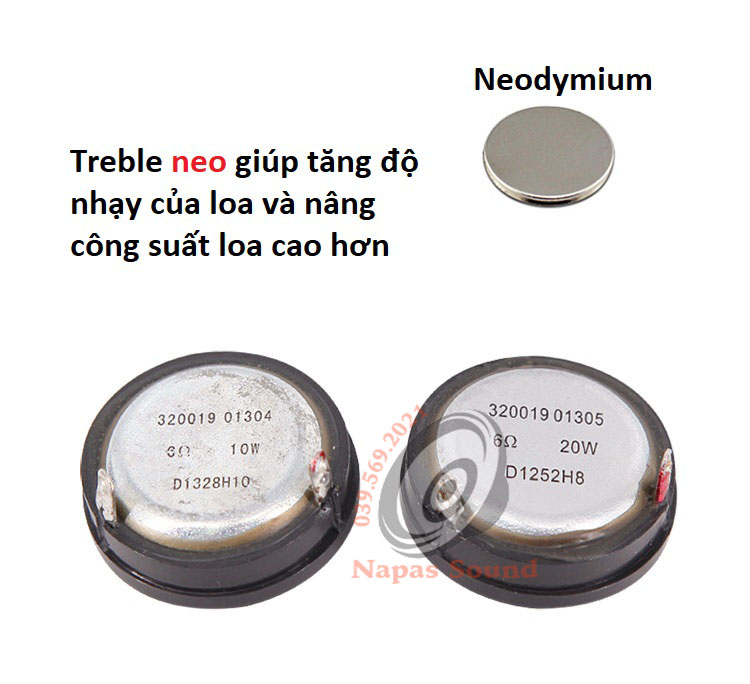 CỦ LOA SIÊU TREBLE NEO 1 INCH - 6R 20W - LOA TREBLE Ô TÔ - LOA TRÉP MINI