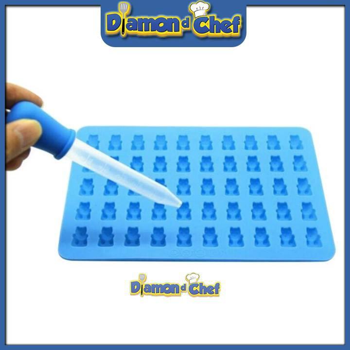Khuôn Silicon 50 Gấu Làm Kẹo Chip Chip / Tặng kèm ống bơm 5ml làm dễ dàng hơn