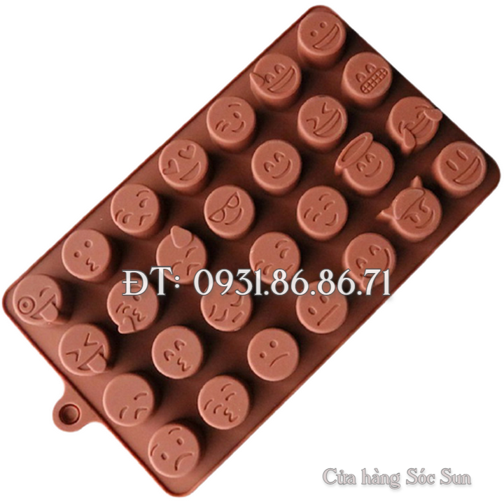 Khuôn silicon 28 hình mặt cười – Mã số 1504