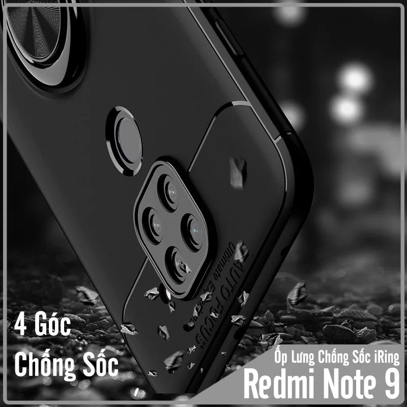 Ốp lưng cho Xiaomi Redmi Note 9 - Redmi 10X 4G chống sốc iRing Auto Focus - hàng nhập khẩu