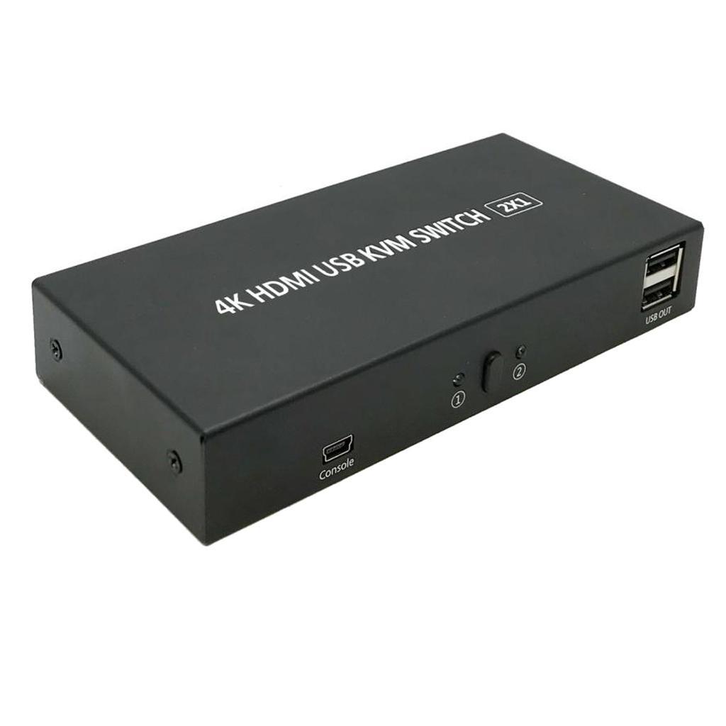 2 Ports Usb Hdmi Kvm Switch Box 4k Hd Vga To Usb Kvm Splitter