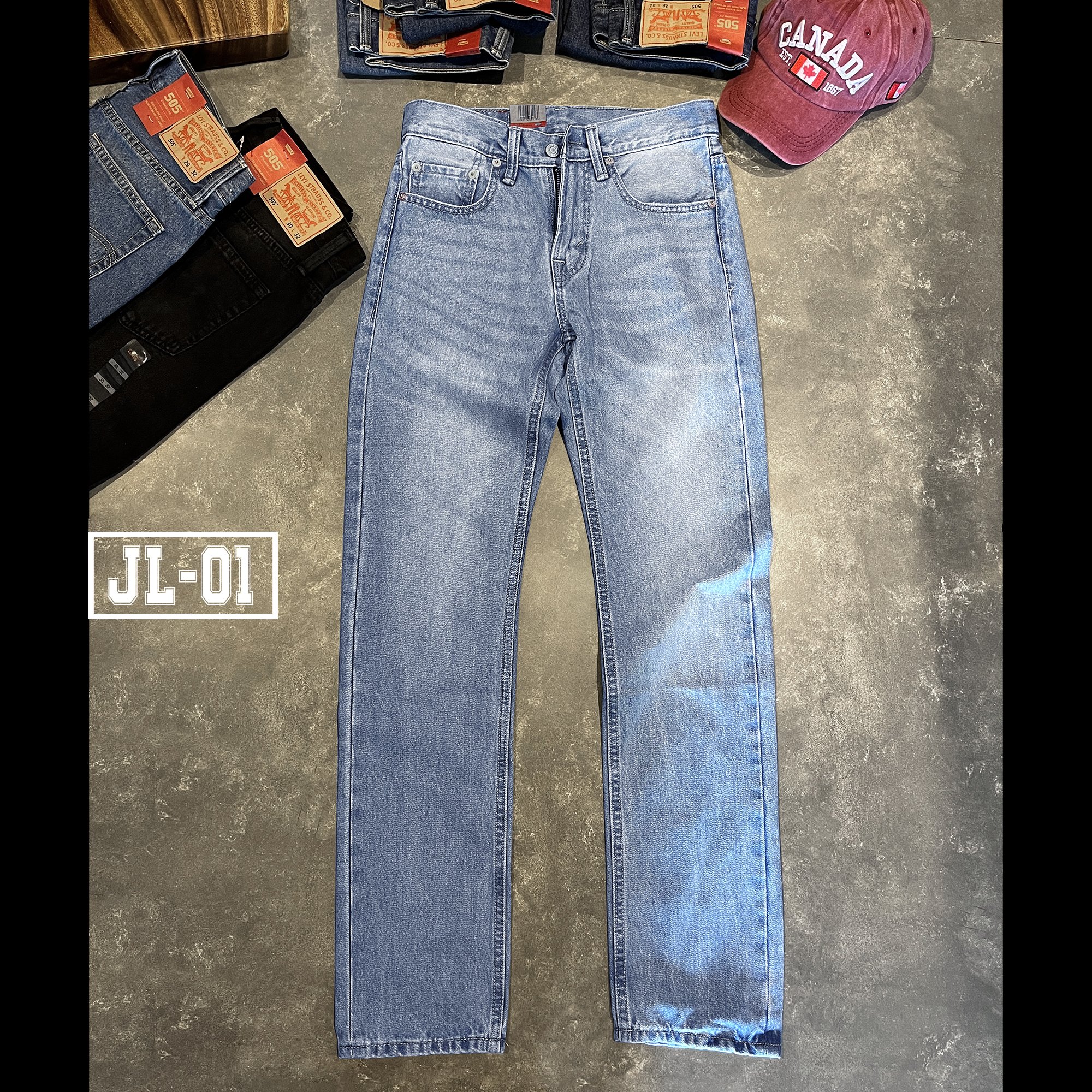 Quần Jeans Nam Chất Vải Cotton 100% Không Xù, Co Giãn Nhẹ, Form Suông Mặc Thoải Mái - JL-01