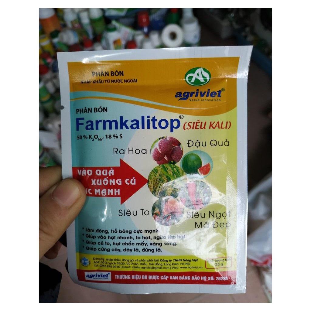 PHÂN BÓN FARMKALITOP GÓI 25G - RA HOA ĐỒNG LOẠT, QUẢ TO MÃ ĐẸP