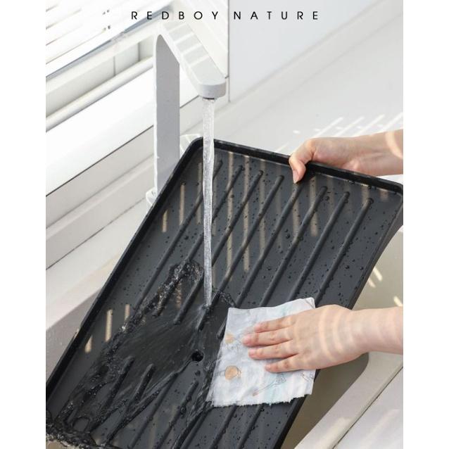 Kệ úp ráo nước chén dĩa inox 2 tầng chống rỉ sét TẶNG KÈM DAO CẮT TRÁI CÂY