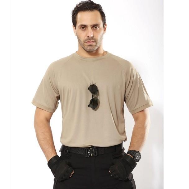 Áo thun cổ tròn chiến thuật_dã ngoại_sinh tồn - camo đen