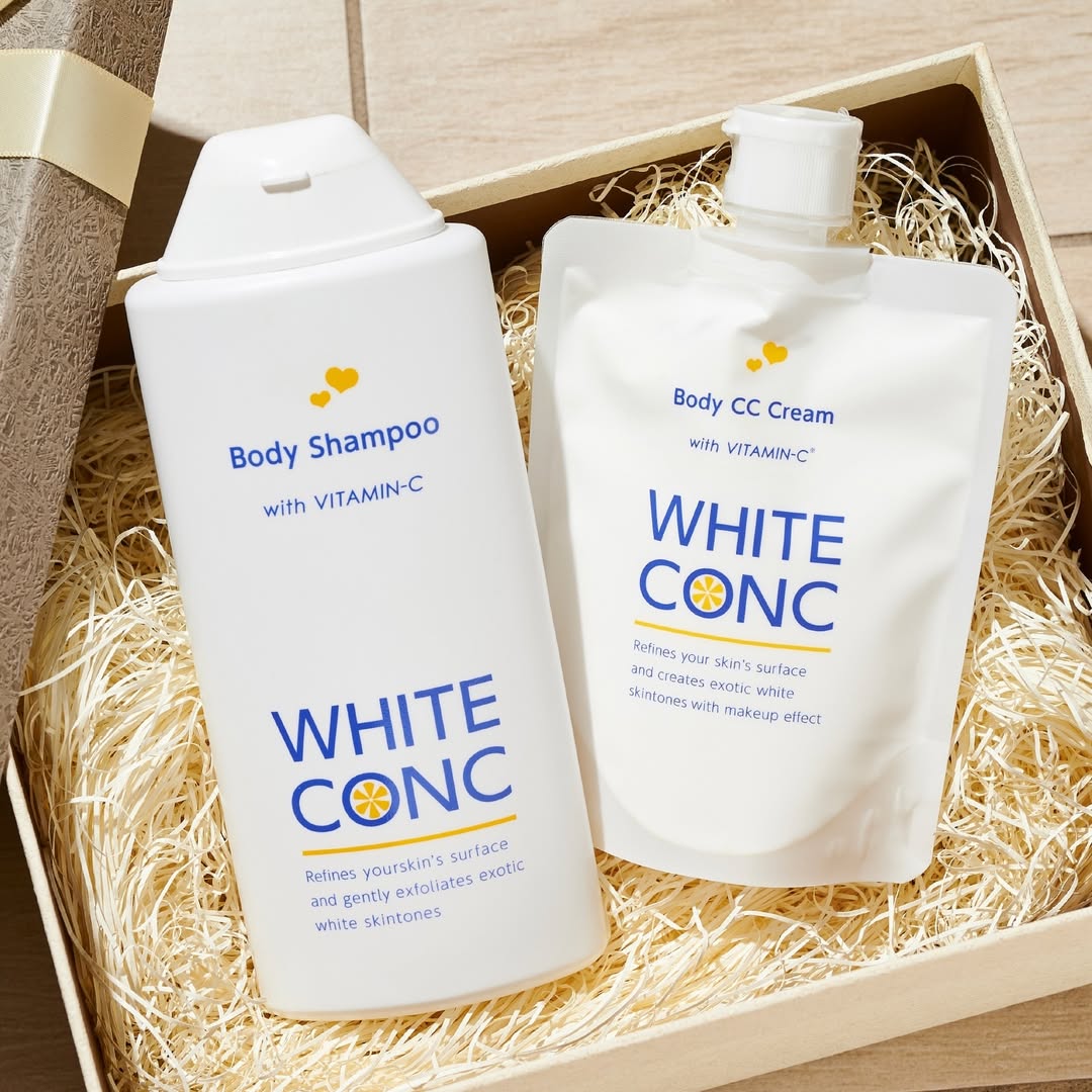 Set Sữa Tắm Dưỡng Trắng Da Và Kem CC Dưỡng Trắng Da Toàn Thân White Conc (Set 360ML &amp; 200G)