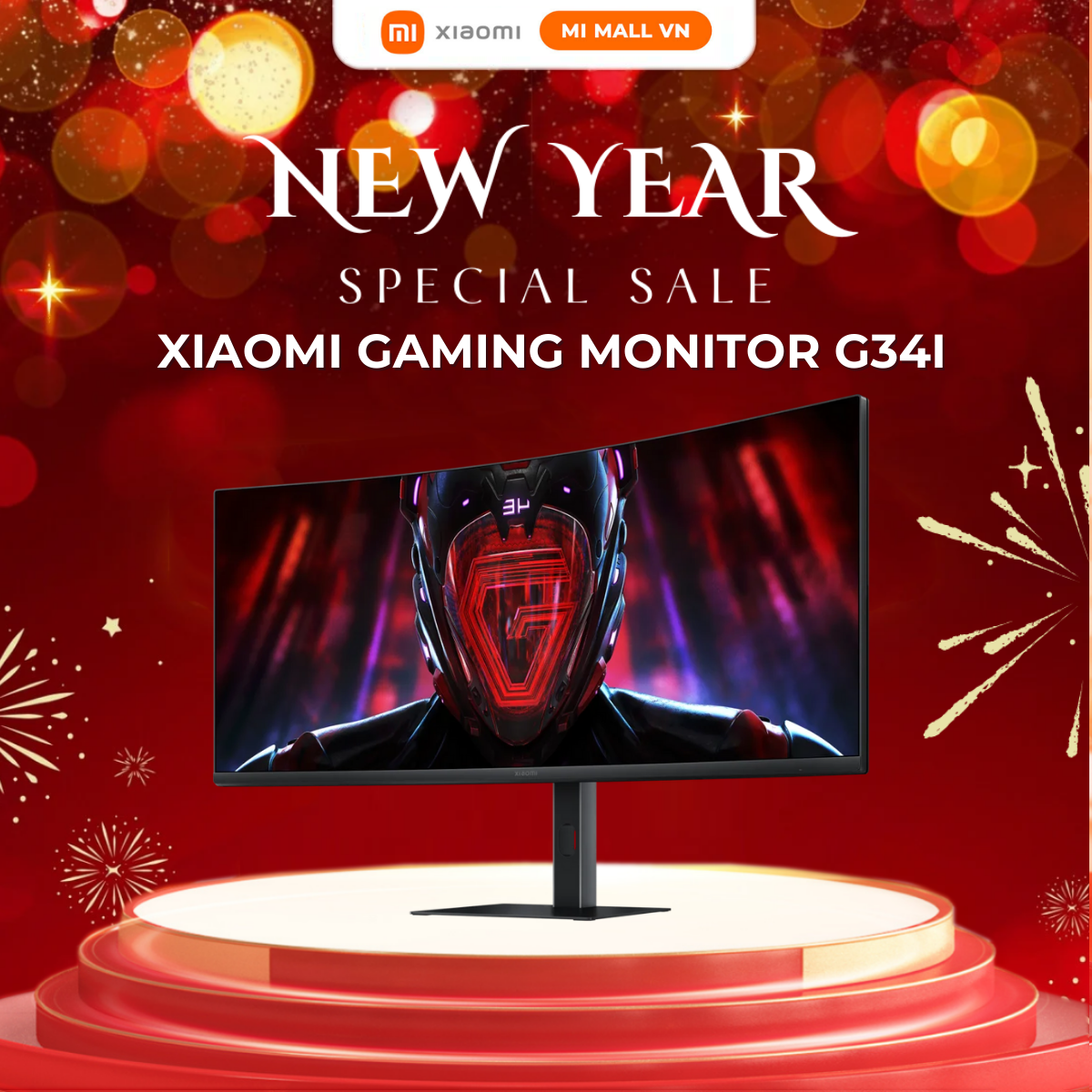 Màn Hình Cong Gaming Xiaomi 2K Curved Gaming Monitor G34i (34inch/180Hz/1ms) - Hàng Chính Hãng