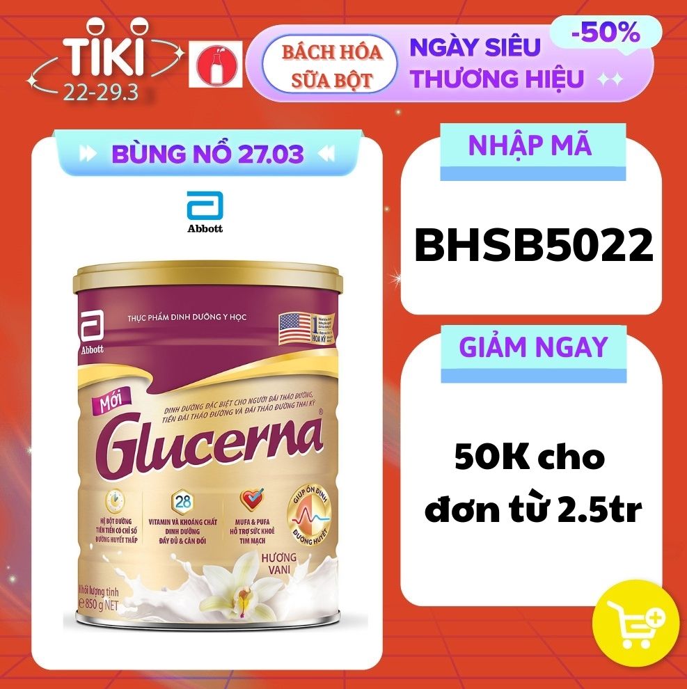 Sữa Bột Abbott Glucerna Vani 850g