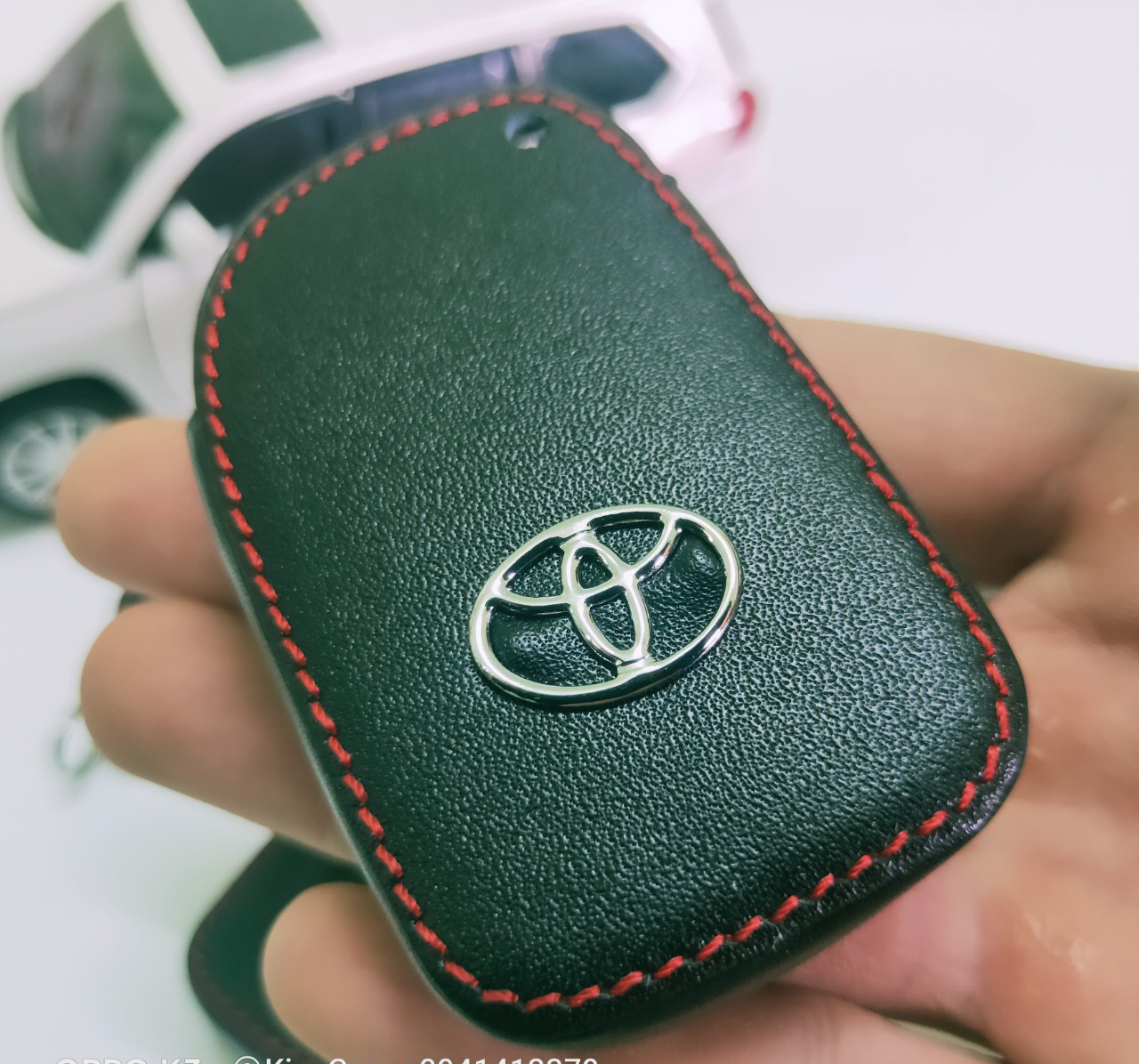 Bao da Chìa Khóa ô tô kèm móc khóa Xe Toyota Vios 2019 - 2021 Mẫu chìa thông minh