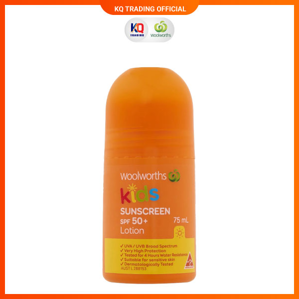 Kem chống nắng phổ rộng Woolworths Kids Sunsreen Every day SPF 50+ 75ml nhập khẩu Australia