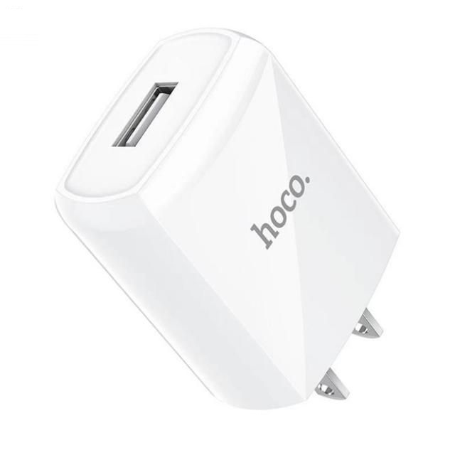 Củ sạc 2.4A Hoco DC13 chuôi dẹt vật liệu PC chống cháy 1 cổng Usb dành cho mọi thiết bị - Hàng chính hãng