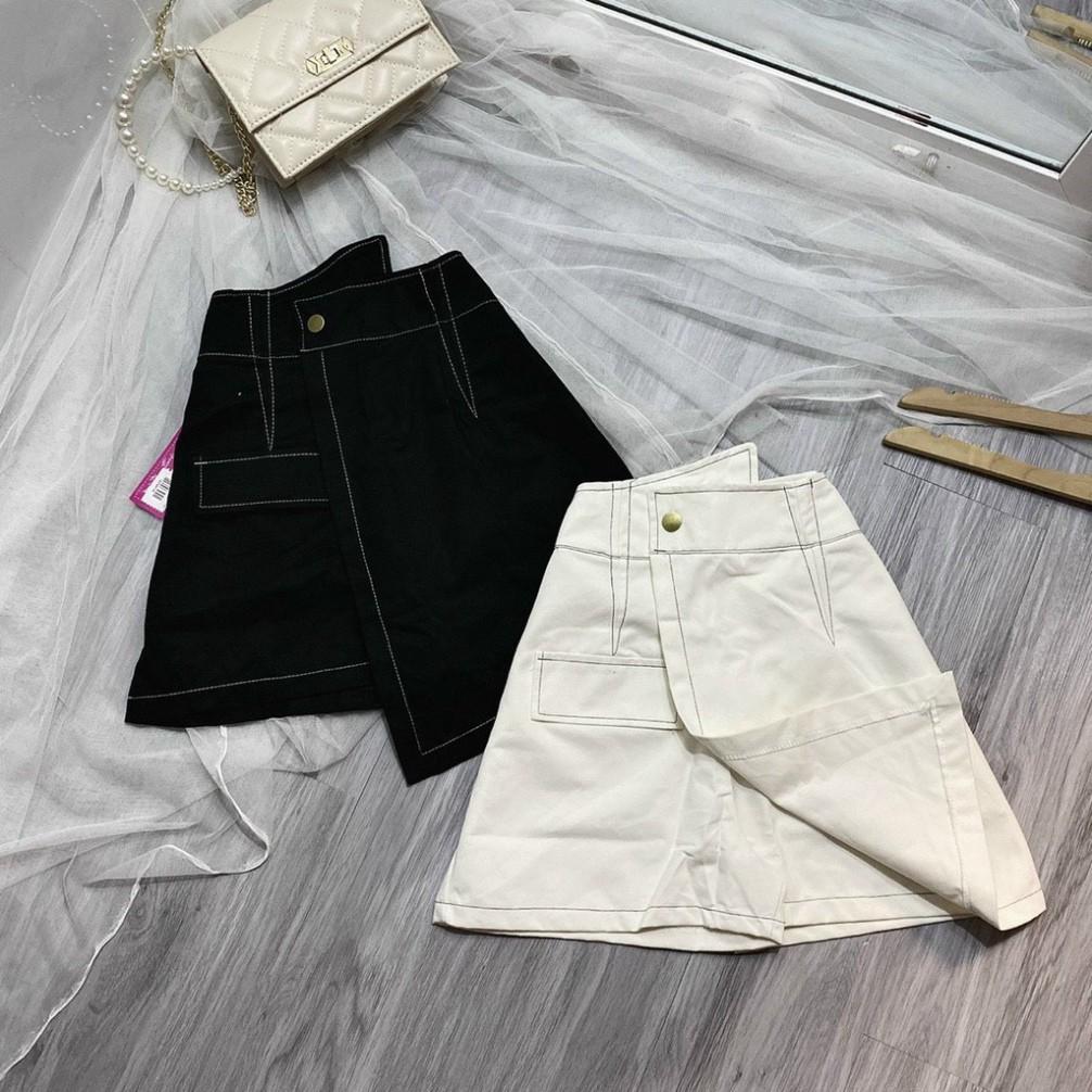 Chân Váy Đuôi Cá Đắp Chéo Cách Điệu  Đen  MixASale