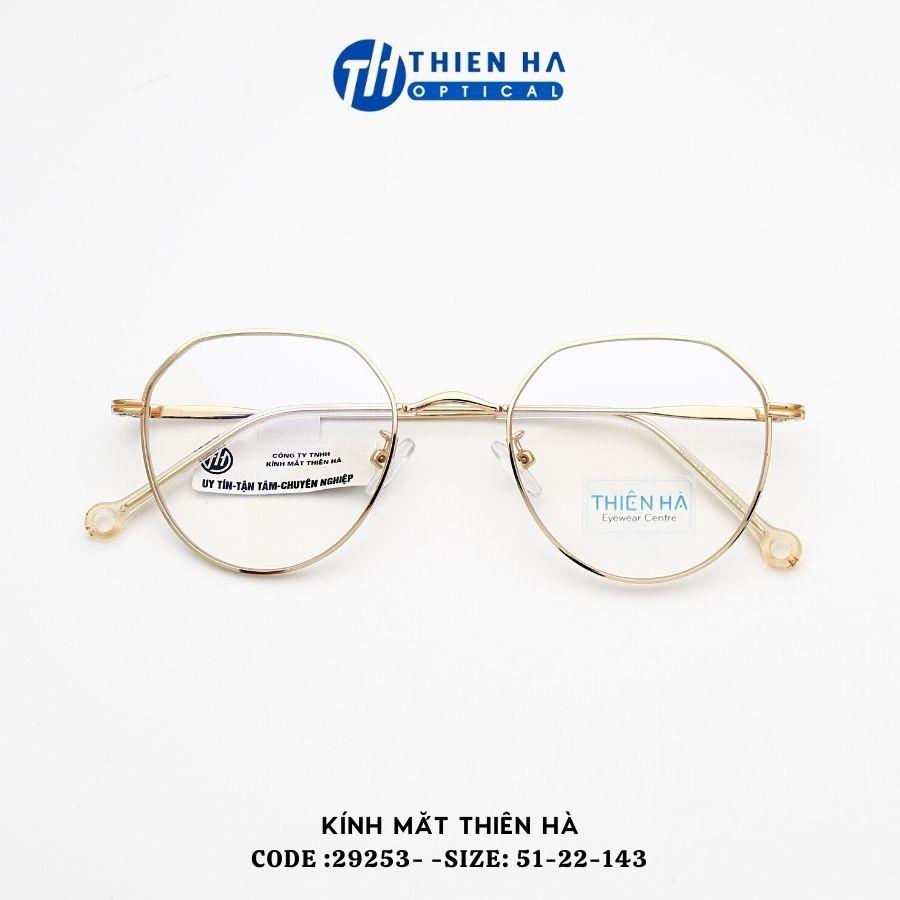 Gọng kính kim loại nam nữ THIÊN HÀ OPTICAL dáng đa giác nhẹ chống gỉ kiểu dáng thời trang D29213 51-22-143