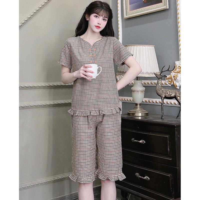 Đồ bộ mặc nhà mẫu lửng vải kate