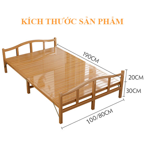 Giường tre tự nhiên cao cấp gấp gọn nhiều kích thước