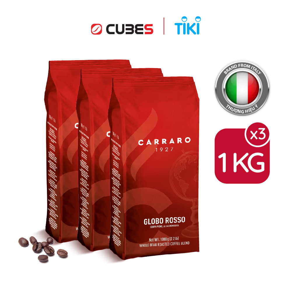 Combo Cà phê hạt Carraro Globo Rosso - Nhập khẩu chính hãng 100% từ thương hiệu Carraro, Ý