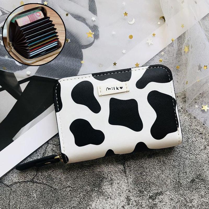 Ví bóp nữ mini bò sữa cute dễ thương giá rẻ nhỏ gọn bỏ túi nhiều ngăn thời trang Hàn Quốc cao cấp đẹp LUKADO VN40