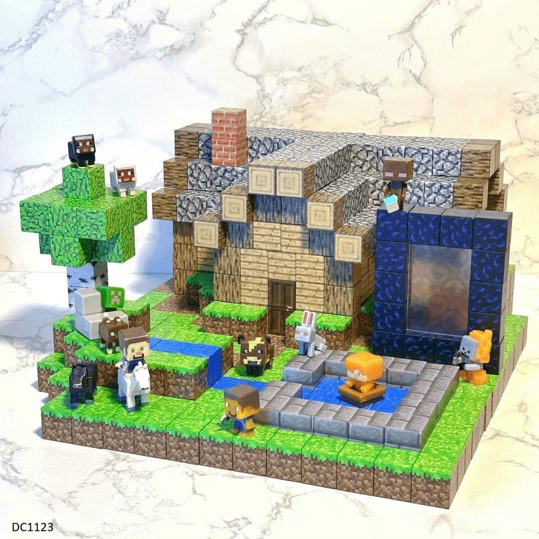 Combo 100 Khối Nam Châm Từ Tính Minecraft Đa Màu - Tặng Kèm 6 Nhân Vật - Đồ Chơi Lắp Ráp Khối Xây Dựng Thông Minh - HÀNG CHÍNH HÃNG MINIIN