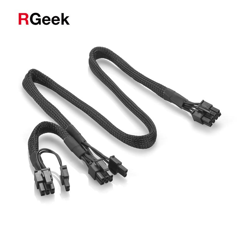 RGeek PCI-E 8Pin Sang Dual 8Pin Cáp Cấp Nguồn PCIe 8 Pin 1 Ra 2 Bộ Chia Cho Corsair RM1000 RM850 RM750 RM650 RM550 RM450