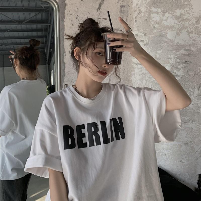 Áo cotton nam nữ unisex phông tay lỡ ulzzang thun đen cotton oversize form rộng in hình cool ngầu  BERLIN