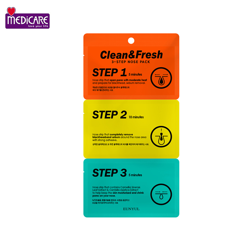 0127037 Miếng lột mũi 3 bước CLEAN & FRESH