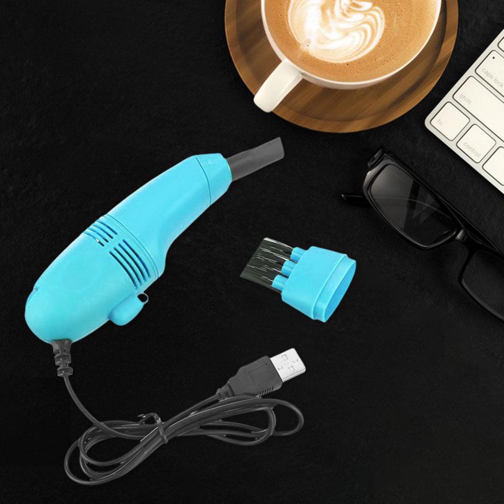 2x Mini Desktop Vacuum Cleaner Hairs Printer Window Groove Yellow+Blue