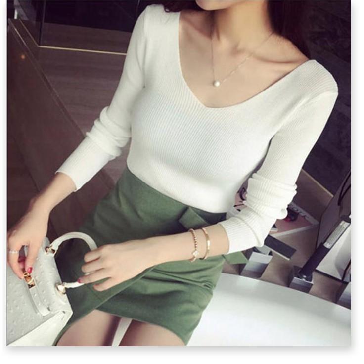 ÁO LEN NỮ CỔ V ÔM DÁNG SIÊU XINH