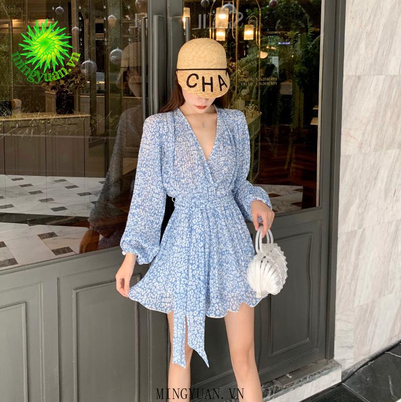 Đầm ôm Tay Dài Cổ Chữ V Thời Trang Quyến Rũ
