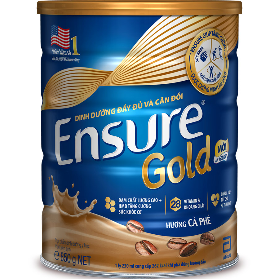 Thực phẩm dinh dưỡng y học: Ensure Gold hương cà phê 850g