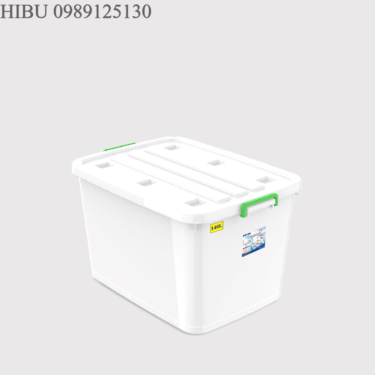 Thùng vuông 140 lít - có bánh xe Duy Tân 0214 giao quai màu ngẫu nhiên thùng đựng thực phẩm đồ đa năng