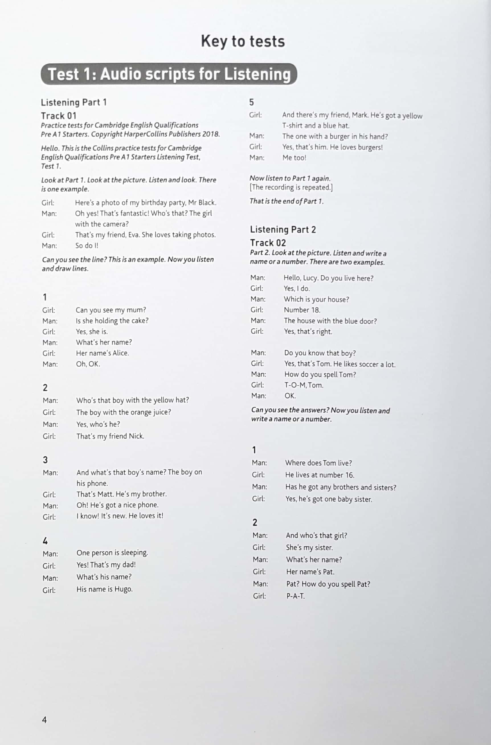 Sách Collins - Pre A1 Starters - Three Practice Tests - Kèm 1 MP3 (Format 2018) - ảnh 10