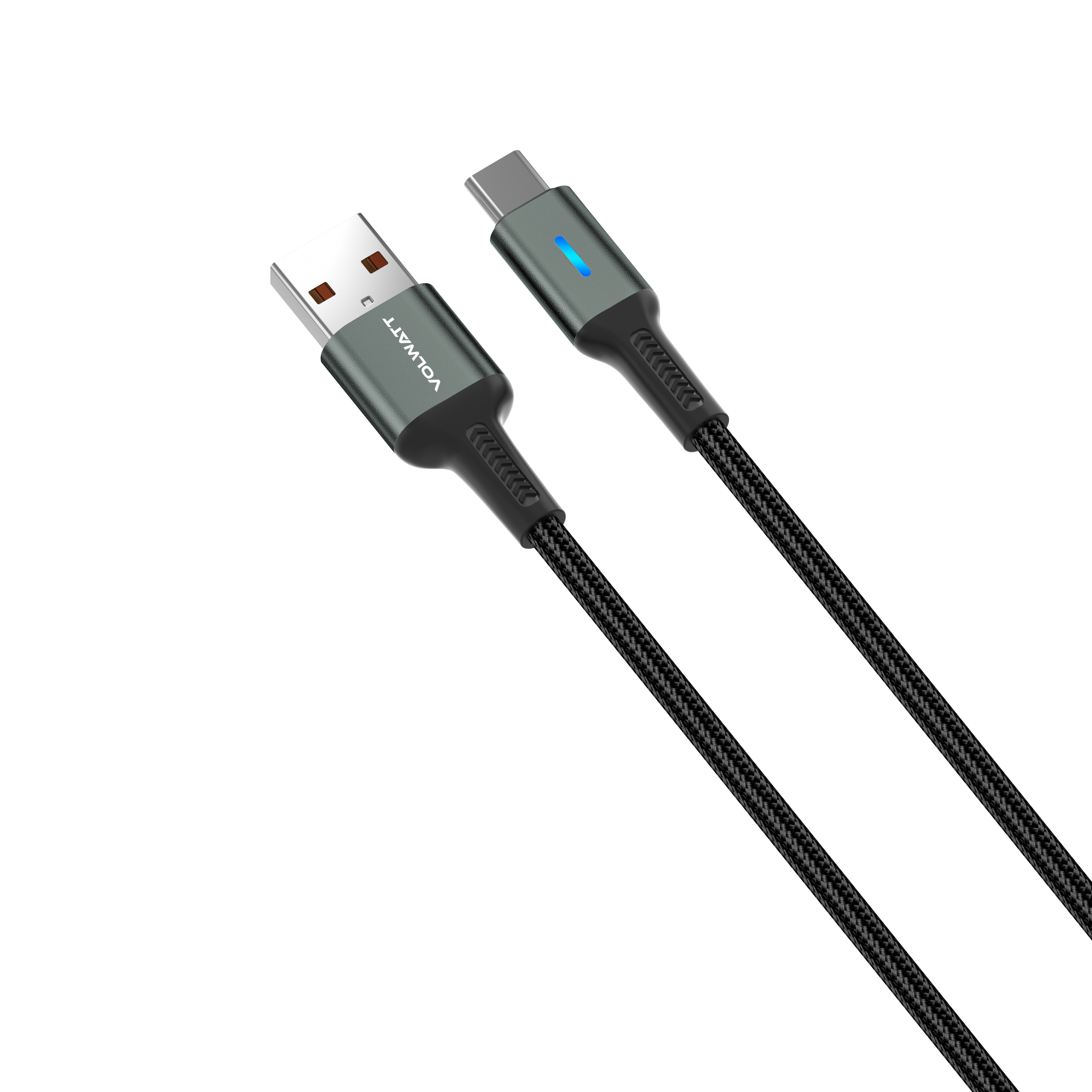 Cáp sạc siêu nhanh &amp; truyền dữ liệu tốc độ cao Volwatt GE-B011-AC USB-A to Type-C - Hàng Chính Hãng