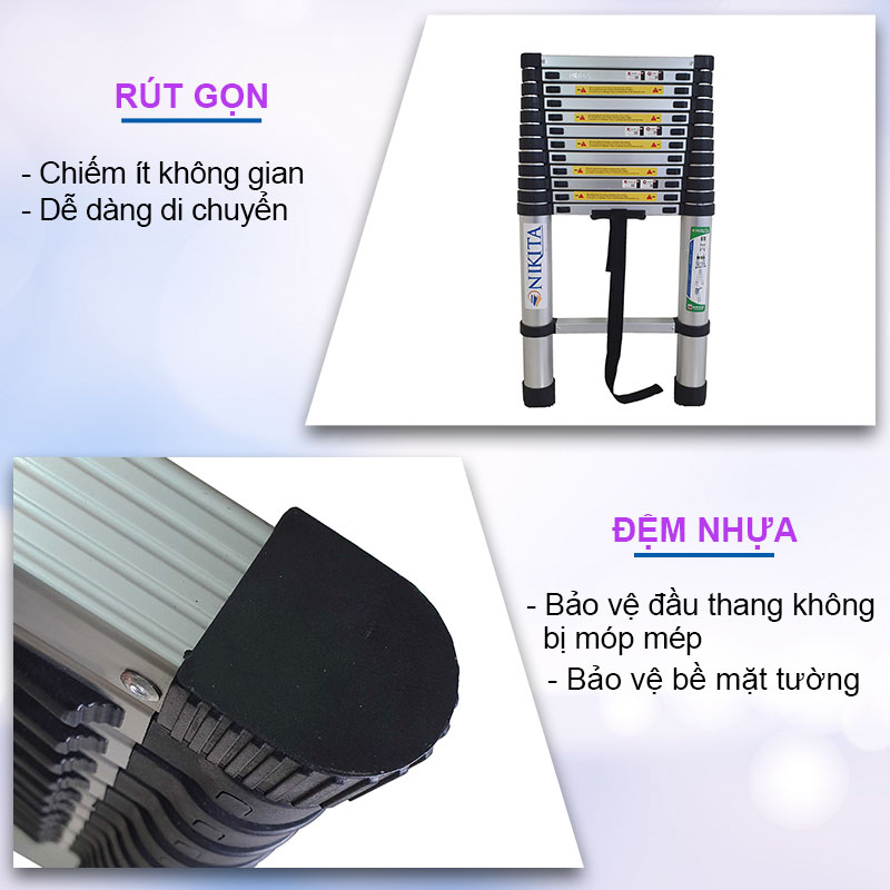 THANG NHÔM RÚT GỌN - NIKITA R38 - CHÍNH HÃNG