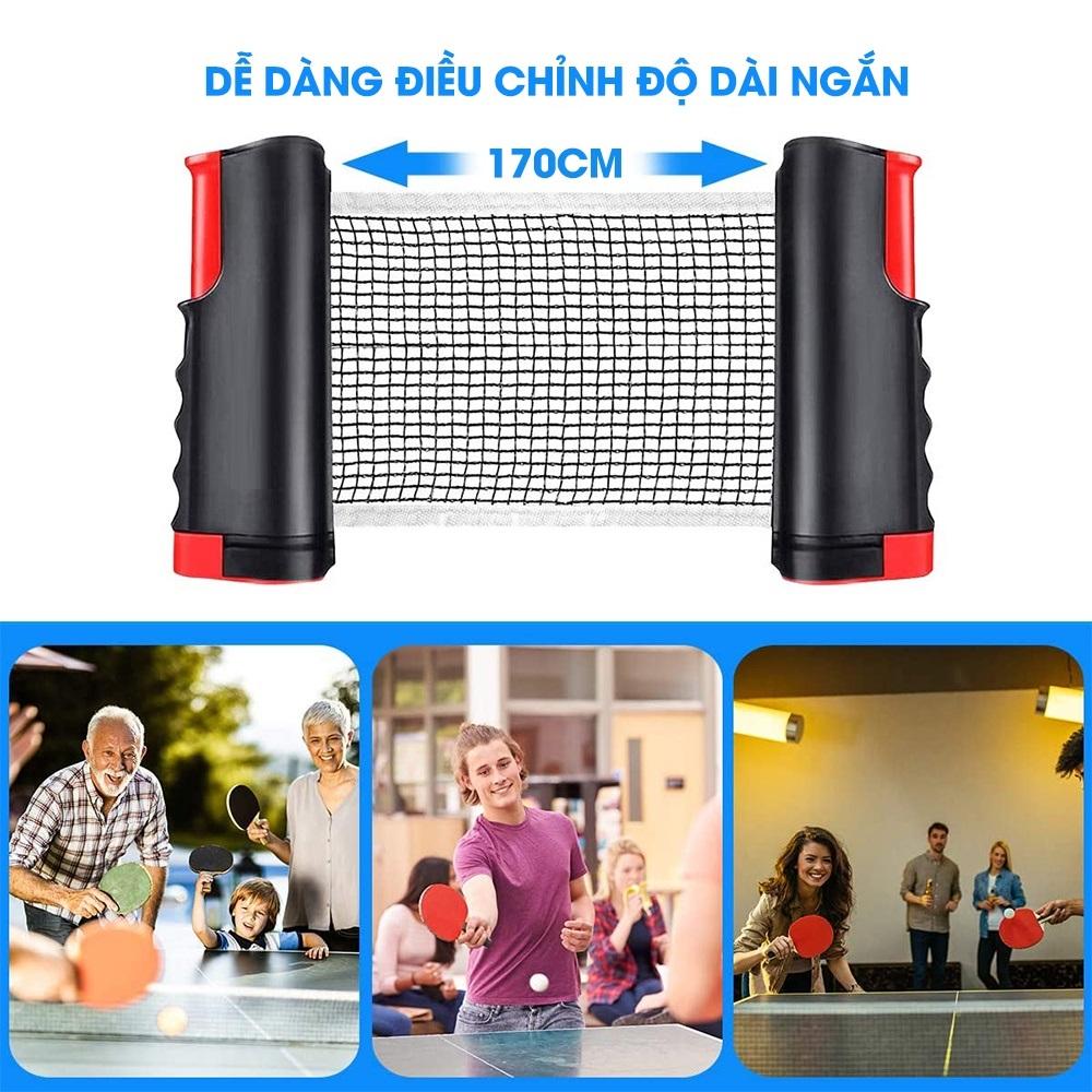 Bộ 2 vợt bóng bàn tặng kèm 3 bóng, cọc lưới rút chính hãng dododios GF005TS + Trụ Lưới Bóng Bàn Rút Gọn Chính Hãng dododios Chất Liệu ABS Cao Cấp Chiều Dài Điều Chỉnh Tới 1,7m Vừa Bàn Bóng Bàn