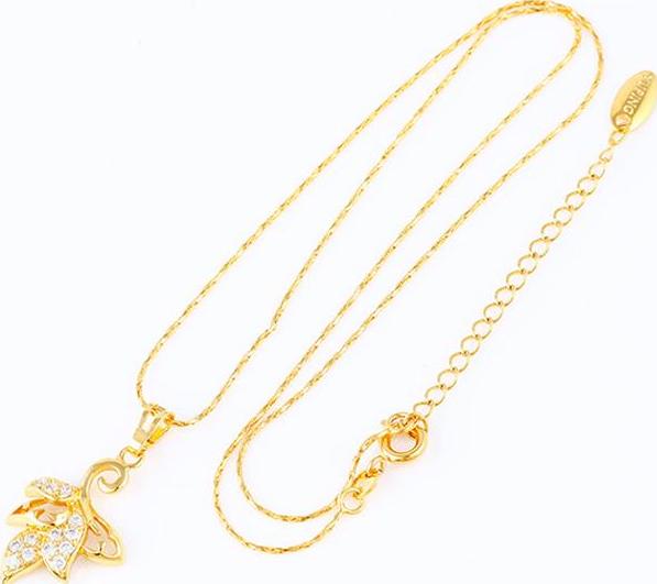 DÂY CHUYỀN HOA LY NẠM ĐÁ ZIRCON CAO CẤP BHDC174