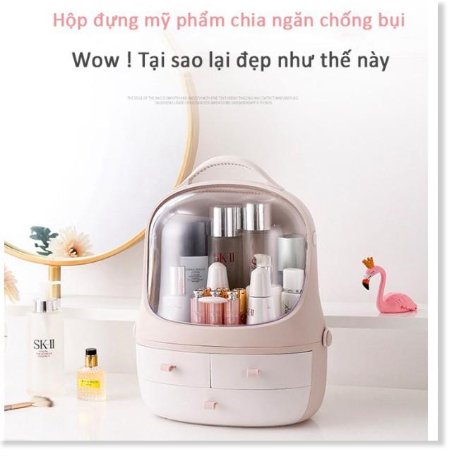 Hộp đựng mỹ phẩm có ngăn kéo , có thể đặt son và mặt nạ , chống bụi , hộp lưu trữ đa năng
