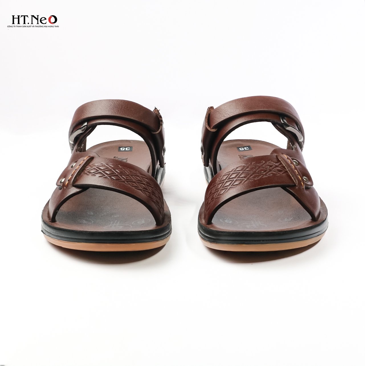 Giày sandal nam - dép nam HT.NEO 100% da bò mềm mại, đế cao su nguyên khối, khâu chân quai siêu chắc SD76