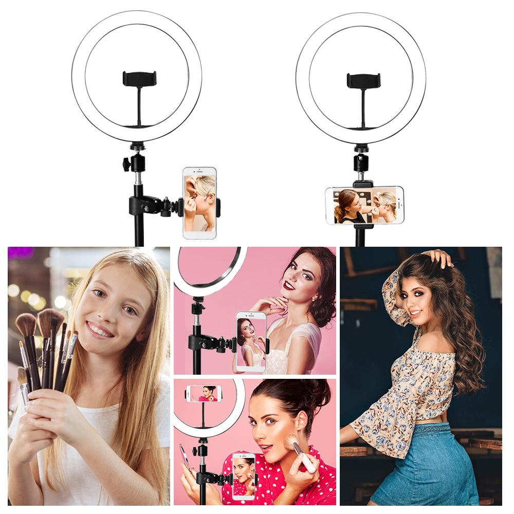 Vòng đèn Led 26 cm với giá đỡ 3 chân và giá đỡ điện thoại hỗ trợ chụp ảnh quay phim